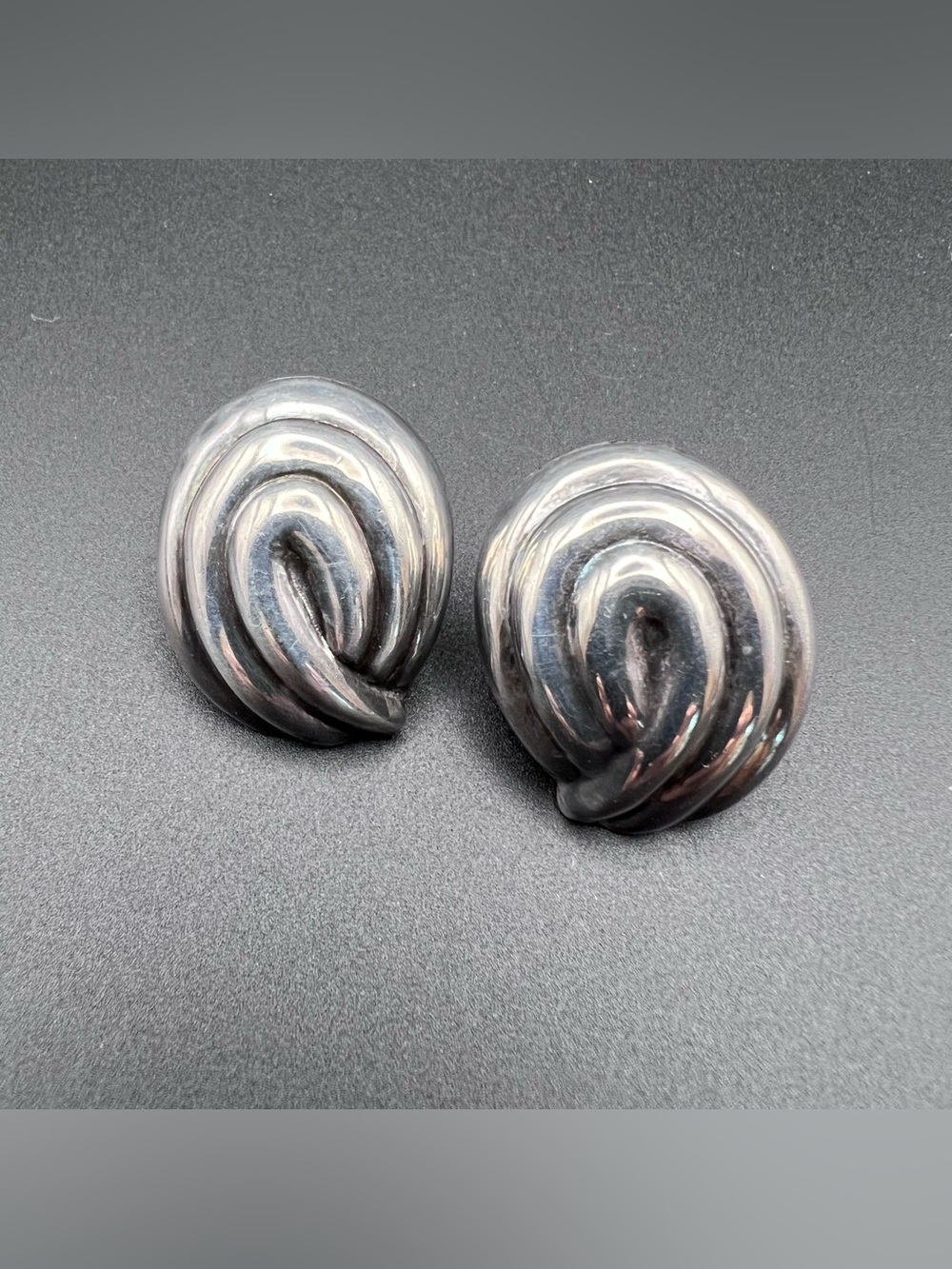 Sterling Silver Modernist Swirl Earrings